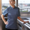 Short-Sleeve Ladies` Chef Jacket Modern-Look