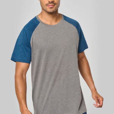 Adult Triblend two-tone sports short-sleeved t-shirt